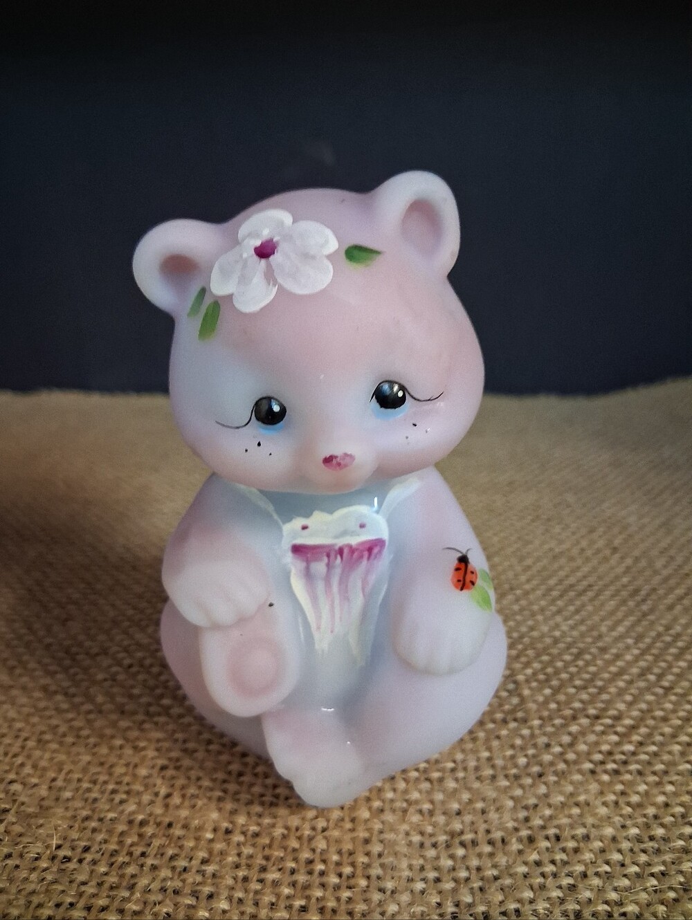 Fenton Blue Burmese Bear Ladybug